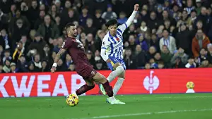 Manchester City Defender Kyle Walker 2 Prints: Brighton and Hove Albion v Manchester City Premier League 09NOV24