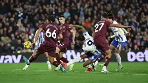 Shoots At Goal Prints: Brighton and Hove Albion v Manchester City Premier League 09NOV24