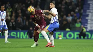 Manchester City Defender Kyle Walker 2 Prints: Brighton and Hove Albion v Manchester City Premier League 09NOV24