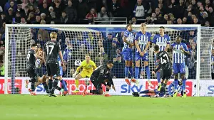Awarded A Freekick Prints: Brighton and Hove Albion v Manchester City Premier League 25APR24