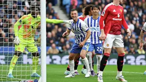 Jostles For Position Prints: Brighton and Hove Albion v Manchester United Premier League 24AUG24