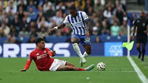 Evades A Challenge Prints: Brighton and Hove Albion v Nottingham Forest Premier League 22SEP24