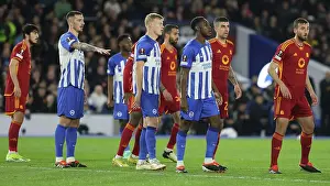 Jostles For Position Prints: Brighton and Hove Albion v AS Roma Europa League - Round of 16, leg 2 of 2 14MAR24
