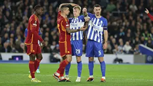 Jostles For Position Prints: Brighton and Hove Albion v AS Roma Europa League - Round of 16, leg 2 of 2 14MAR24