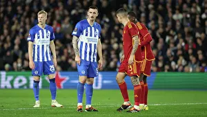 Jostles For Position Prints: Brighton and Hove Albion v AS Roma Europa League - Round of 16, leg 2 of 2 14MAR24