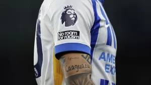 No Room For Racism Prints: Brighton and Hove Albion v Tottenham Hotspur Premier League 06OCT24