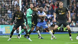 Jostles For Position Prints: Brighton and Hove Albion v Wolverhampton Wanderers Premier League 26OCT24