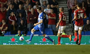 Brighton and Hove Albion vs. Nottingham Forest: Sky Bet Championship Showdown at American Express Community Stadium (July 2015)