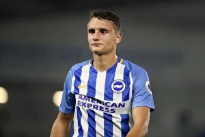 Images Dated 22nd August 2017: Brighton and Hove Albion vs Barnet: Ales Mateju Defends in EFL Cup Clash at American Express