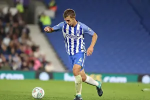 Barnet 22AUG17 Prints: Brighton and Hove Albion vs Barnet: Uwe Huenemeier Defends in EFL Cup Clash (22Aug17)