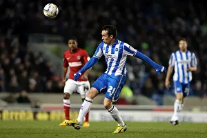 2013 Prints: Brighton & Hove Albion vs Charlton Athletic: David Lopez in Action at Amex Stadium (April 2)