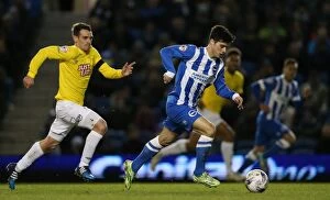 Images Dated 3rd March 2015: Brighton & Hove Albion vs Derby County: Joao Carlos Teixeira's Thrilling Midfield Performance