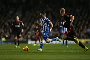 Images Dated 29th November 2014: Brighton & Hove Albion vs. Fulham: Colunga's Action-Packed Performance (29NOV14)