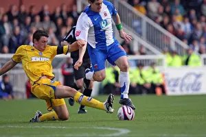 Season 2007-08 Prints: Brighton & Hove Albion vs Hartlepool United: Intense Moment from the 2007-08 Match Featuring Tommy Elphick
