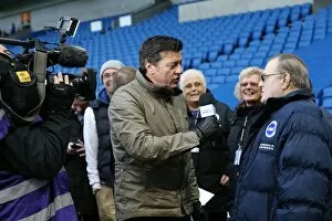 Images Dated 23rd January 2016: Brighton and Hove Albion vs. Huddersfield Town: A Fight in the Sky Bet Championship (January 2016)