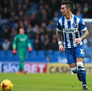 Images Dated 23rd January 2016: Brighton & Hove Albion vs. Huddersfield Town: Liam Ridgewell in Action - Sky Bet Championship
