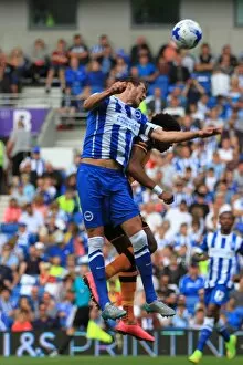 Images Dated 12th September 2015: Brighton & Hove Albion vs. Hull City: A Battle for the Ball - Greer vs
