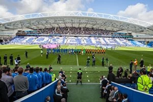 Images Dated 12th September 2015: Brighton and Hove Albion vs. Hull City: Pre-Match Tribute - A Moment of Silence for Matt Grimstone