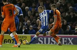 Images Dated 29th December 2015: Brighton and Hove Albion vs Ipswich Town: A Fight in the Sky Bet Championship (29DEC15)
