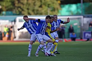 Prints of Match Action 2007-08 Home Games Prints: Brighton and Hove Albion vs Leeds United: Intense Match Action at Elland Road