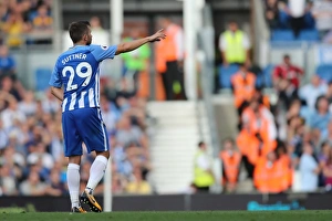 Manchester City 12AUG17 Prints: Brighton and Hove Albion vs Manchester City: Premier League Showdown at American Express Community Stadium (August 12)