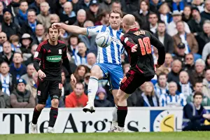 Middlesbrough - 31-03-2012 Prints: Brighton & Hove Albion vs Middlesbrough: Sam Vokes Battles for Ball Supremacy