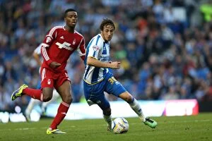 Images Dated 5th October 2013: Brighton & Hove Albion vs. Nottingham Forest: Home Battle (2013-14 Season)
