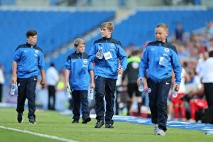 Images Dated 2nd August 2015: Brighton and Hove Albion vs Sevilla FC: Ballboys Ready for Pre-season Friendly (August 2015)