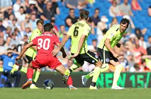 Brighton & Hove Albion vs Sevilla FC: Gordon Greer and Dale Stephens in Action (2015 Pre-Season Friendly)