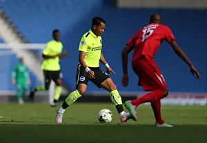 Prints of Liam Rosenior during the pre-season friendly match between Brighton and Hove Albion and Sevilla FC at the American Express Community Stadium, Falmer, England on 2nd August 2015 Pre-Season Prints: Brighton & Hove Albion vs Sevilla FC: Liam Rosenior in Action at the 2015 Pre-Season Friendly