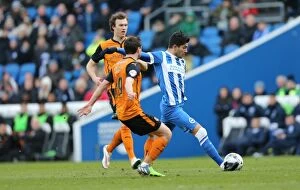 Images Dated 14th March 2015: Brighton & Hove Albion vs. Wolverhampton Wanderers: Emmanuel Ledesma in Action