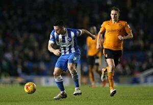 Images Dated 1st January 2016: Brighton and Hove Albion vs. Wolverhampton Wanderers: A Fierce Championship Clash (01/01/2016)