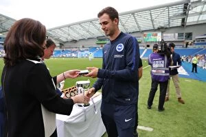 Images Dated 31st July 2016: Brighton & Hove Albion Women Celebrate Championship Trophy Ahead of EFL Sky Bet Championship Clash