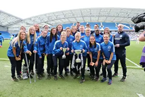 Brighton and Hove Albion Women Celebrate Trophy Victory Ahead of EFL Sky Bet Championship Clash with SS Lazio (31JUL16)