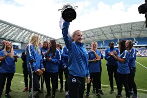Pre-Season Prints: Brighton and Hove Albion Women Lift Trophy Ahead of EFL Sky Bet Championship Clash with SS Lazio (31JUL16)