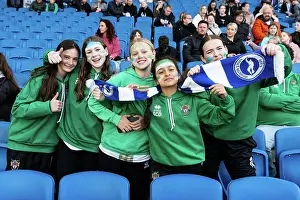 Groups Of Child Football Fans Prints: Brighton and Hove Albion Women v Everton Women Women's Super League 19APR24