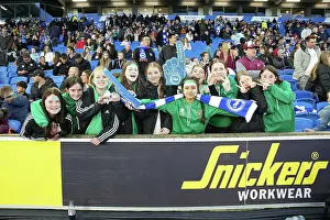 Groups Of Child Football Fans Prints: Brighton and Hove Albion Women v Everton Women Women's Super League 19APR24