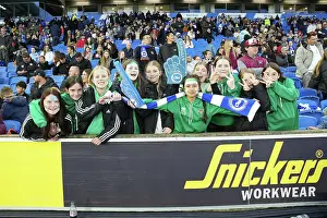 Groups Of Child Football Fans Prints: Brighton and Hove Albion Women v Everton Women Women's Super League 19APR24