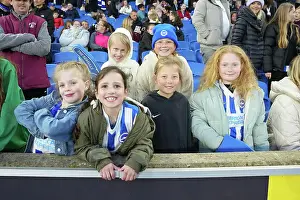 Groups Of Child Football Fans Prints: Brighton and Hove Albion Women v Everton Women Women's Super League 19APR24