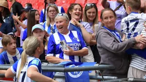 Female Football Fans Prints: Brighton and Hove Albion Women v Manchester City Women Women's FA Cup FINAL 31MAY26