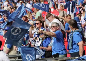 Female Football Fans Prints: Brighton and Hove Albion Women v Manchester City Women Women's FA Cup FINAL 31MAY26