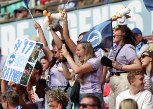 Female Football Fans Prints: Brighton and Hove Albion Women v Manchester City Women Women's FA Cup FINAL 31MAY26