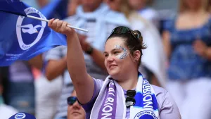 Female Football Fans Prints: Brighton and Hove Albion Women v Manchester City Women Women's FA Cup FINAL 31MAY26