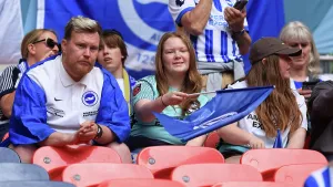 Female Football Fans Prints: Brighton and Hove Albion Women v Manchester City Women Women's FA Cup FINAL 31MAY26