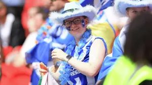 Female Football Fans Prints: Brighton and Hove Albion Women v Manchester City Women Women's FA Cup FINAL 31MAY26