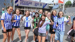 Female Football Fans Prints: Brighton and Hove Albion Women v Manchester City Women Women's FA Cup FINAL 31MAY26