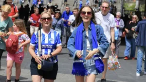 Female Football Fans Prints: Brighton and Hove Albion Women v Manchester City Women Women's FA Cup FINAL 31MAY26