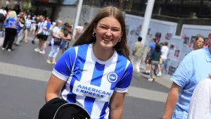 Female Football Fans Prints: Brighton and Hove Albion Women v Manchester City Women Women's FA Cup FINAL 31MAY26