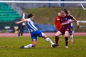 Images Dated 15th December 2013: Brighton & Hove Albion Women vs. Portsmouth: 2013-14 Season - A Football Rivalry