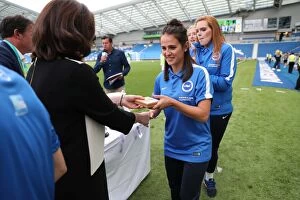 Images Dated 31st July 2016: Brighton and Hove Albion Women's Team Celebrate Pre-Season Trophy Victory over SS Lazio